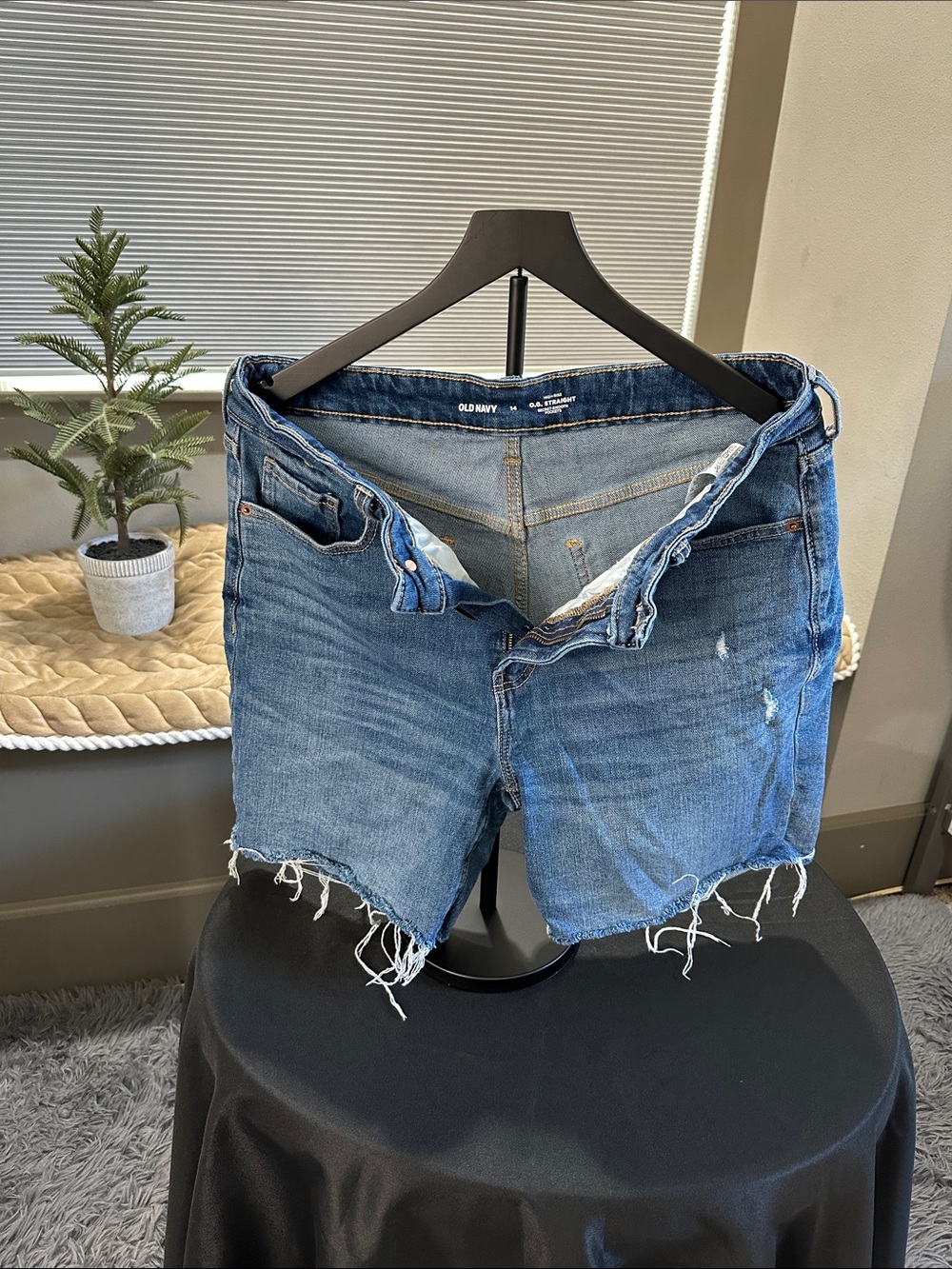 Old Navy Blue Distressed Frayed Denim Cutoff Shorts